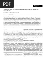 Minireview Escherichia Coli in The Environment: Implications For Water Quality and Human Health