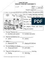 SJK (C) Pei Hwa Y Ear 1 English Language Assessment 2: CHE SWEE SUN/Bahasa Inggeris PEMAHAMAN/ Tahun 1 /MEI/Muka Surat 1