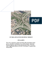 Ce 5402 Advanced Highway Design Syllabus