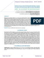 Characterization of Leachate From Municipal Solid Wastes Landfill Site of Itanagar, Arunachal Pradesh