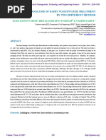 Comparative Analysis of Dairy Wastewater Treatment by Two Different Method