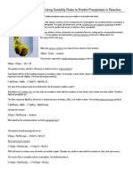 Using Solubility Rules To Predict Precipitates in Reaction