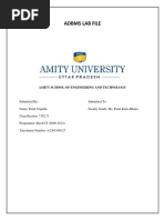 Adbms Lab File: Amity School of Engineering and Technology