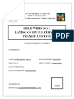 Field Work No. 1 Laying of Simple Curve by Transit and Tape: Mapúa Institute of Technology