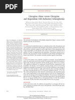 Clozapine Alone Versus Clozapine and Risperidone With Refractory Schizophrenia