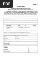 Appendix 'A' Application Format Aicte-Inae Teachers Research Fellowship Scheme For Engineering Teachers For Doctoral Research in Central Laboratories