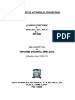 Department of Mechanical Engineering: Machine Design & Analysis