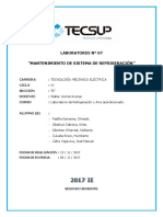 Laboratorio N 7 - MANTENIMIENTO DE UN SISTEMA DE REFRIGERACIÓN