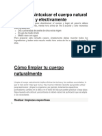 Cómo Desintoxicar El Cuerpo Natural y Efectivamente