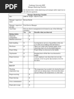 Manager Shadowing Checklist