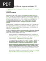 La Crisis de Identidad Del Adolescente Del Siglo XXI