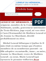 Biographie - LENEUF DU HÉRISSON, MICHEL - Volume I (1000-1700) - Dictionnaire Biographique Du Canada