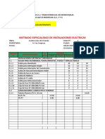 Planilla de Metrados de La Especialidad de Instalaciones Eléctricas