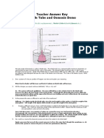 Teacher Answer Key Thistle Tube and Osmosis Demo: Semipermeable Membrane