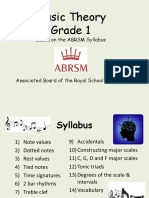 Music Theory Grade 1: Based On The ABRSM Syllabus