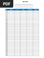 Bin Card Format Excel