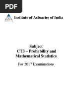 Institute of Actuaries of India: Subject CT3 - Probability and Mathematical Statistics