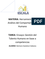 Ensayo Gestion Del Talento Humano Basado en Competencias