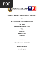 Bachelor of Engineering Technology in A C & I R: FCD 20603 (Heating and Cooling Load) Title