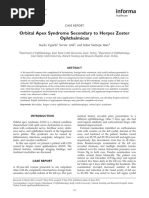 Orbital Apex Syndrome Secondary To Herpes Zoster Ophthalmicus