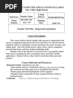 Beginning Computer Applications Syllabus Star Valley High School