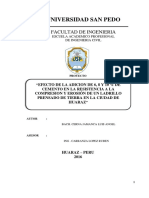 Proyecto Resistencia Compresion y Erosión de Ladrillo de Arena Con Cemento - Cerna - Huaraz