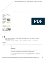 High Pressure System Boiler Water Chemical Dosing Calculations (Coal F - Industrial Professionals - Cheresources