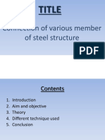 Title: Connection of Various Member of Steel Structure