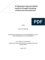 Use of Earth Observation Data and Artificial Neural Networks For Drought Forecasting Case Study of Narumoro Sub-Catchment