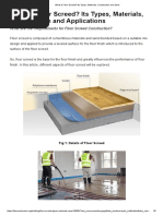 What Is Floor Screed - Its Types, Materials, Construction and Uses