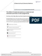 The Effect of Maternal Anemia On Maternal and Neonatal Outcomes in Twin Pregnancies