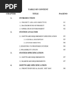 Table of Content Title Pageno 1.: 1.1 Project Aim and Objective 1.2