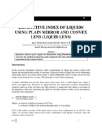 Refractive Index - Convex Lens and Plain Mirror