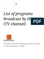 List of Programs Broadcast by History (TV Channel) 