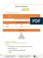 Lesson Summary: Lesson: Unit 4 Part B Date: July 9 Class: HND994-017 Teacher: Duy Nam