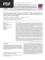 The Hebrew and The Arabic Version of The LittlEARS® Auditory Questionnaire For The Assessment of Auditory Development - Results in Normal Hearing Children and Children With Cochlear Implants