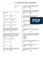 Latihan Soal Uas Matematika Kelas Vi Semester 1