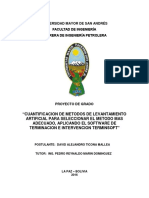 Cuantificación de Métodos de Levantamiento Artificial, para Seleccionar El Método Mas Adecuado Aplicando El Sftware de Terminacién e Intervencién TerminSoft