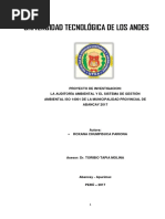 La Auditoria Ambiental y El Sistema de Gestión Ambiental ISO 14001 de La Municipalidad Provincial de Abancay 2017