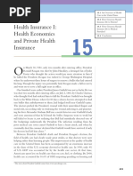 Health Insurance I: Health Economics and Private Health Insurance