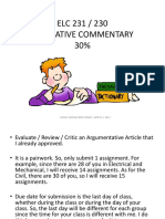 Elc231 Evaluative Commentary