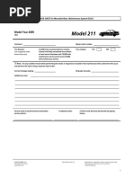 Service Sheet - Mercedes Benz W211