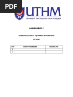 Assignment 1: Domestic Electrical Equipment Maintenance Section 2