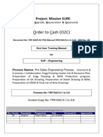 Process Names: Pre Sales Engineering Process: End User Training Manual