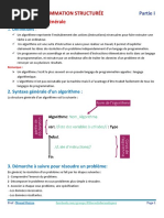 1 - MODULE PROGRAMMATION STRUCTURÉE - Partie 1 + Travail À Faire