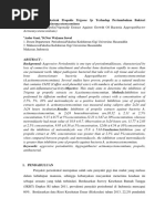 Aggregatibacter Actinomycetemcomitans: Daya Hambat Ekstrak Propolis Trigona SP Terhadap Pertumbuhan Bakteri