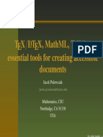 Tex/L Tex, Mathml, Tex4Ht: Essential Tools For Creating Accessible Documents