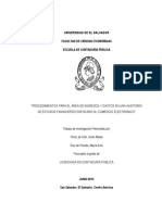 Procedimientos para El Área de Ingresos y Gastos en Una Auditoría de Estados Financieros Enfocado