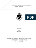 The Analysis of Test Anxiety Among Secondary School Students (Saman Gul)