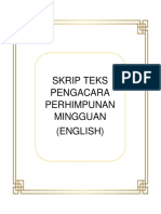 Skrip Teks Pengacara Perhimpunan Mingguan (English)